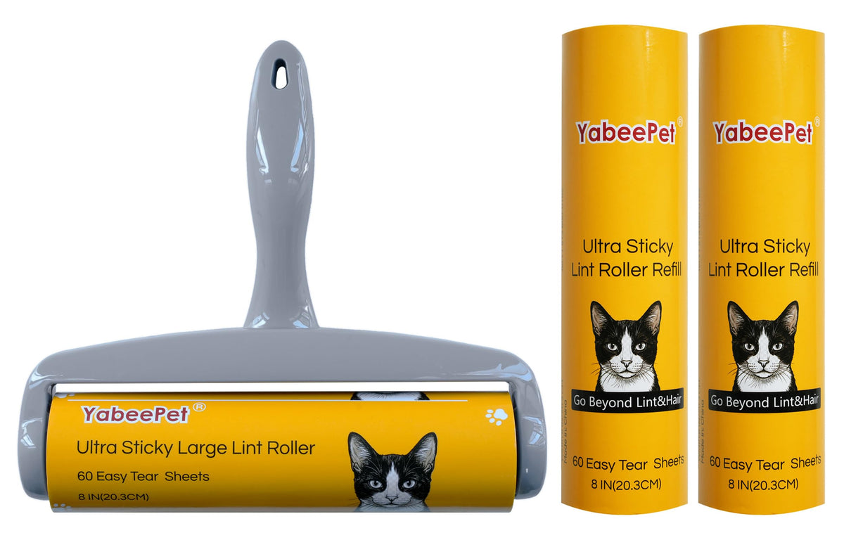 Extra Sticky Large Lint Roller, 6.3", 1 Roller + 4 Refills
