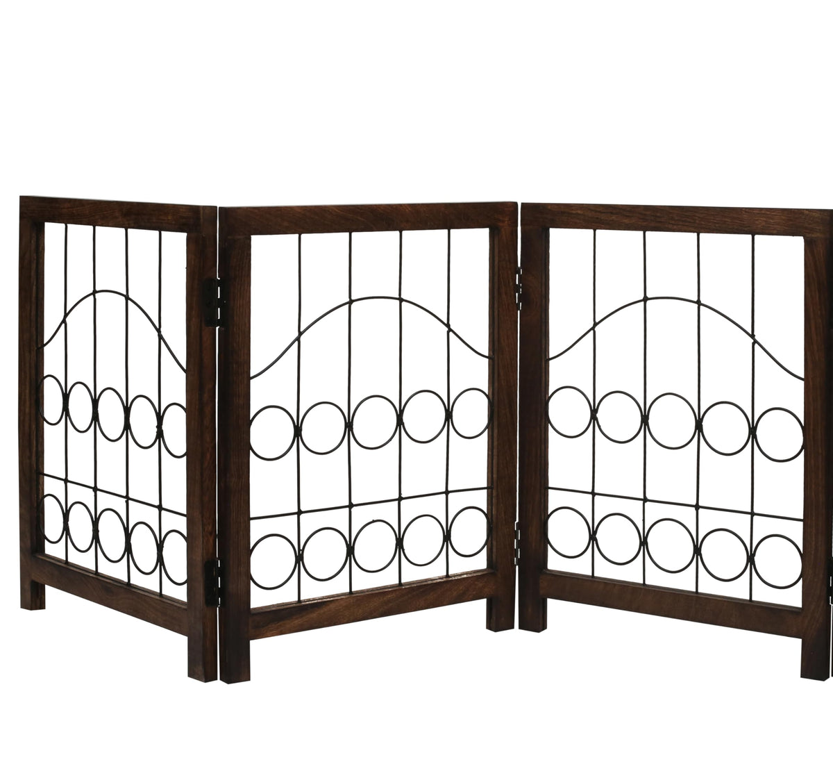 Freestanding Wood Pet Gate, 4-Panel, 56x28