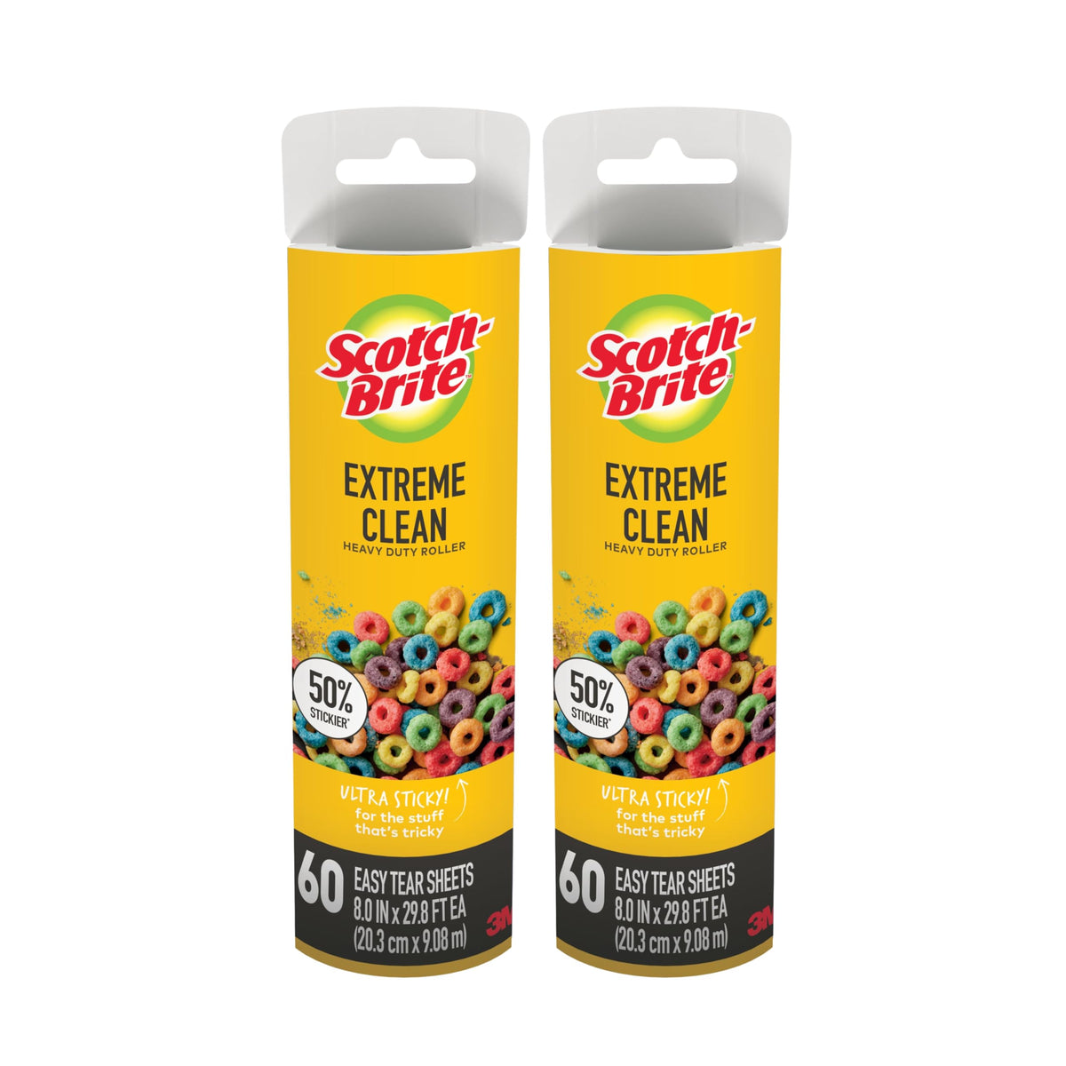 Scotch-Brite 50% Stickier Large Surface Lint Refill, 240 Sheets Total,4Pack