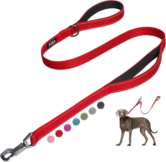 Fida Heavy Duty Dog Leash for Medium Large Dogs, 4 FT, Dual Padded Handles