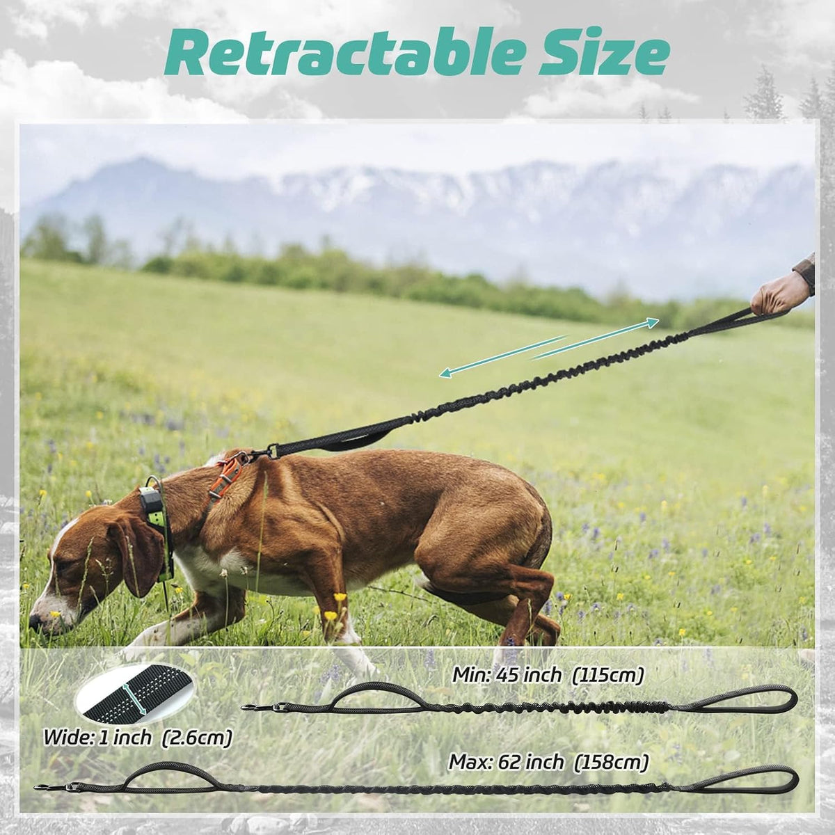 rabbitgoo Tactical Dog Leash, Heavy Duty Training Bungee Lead