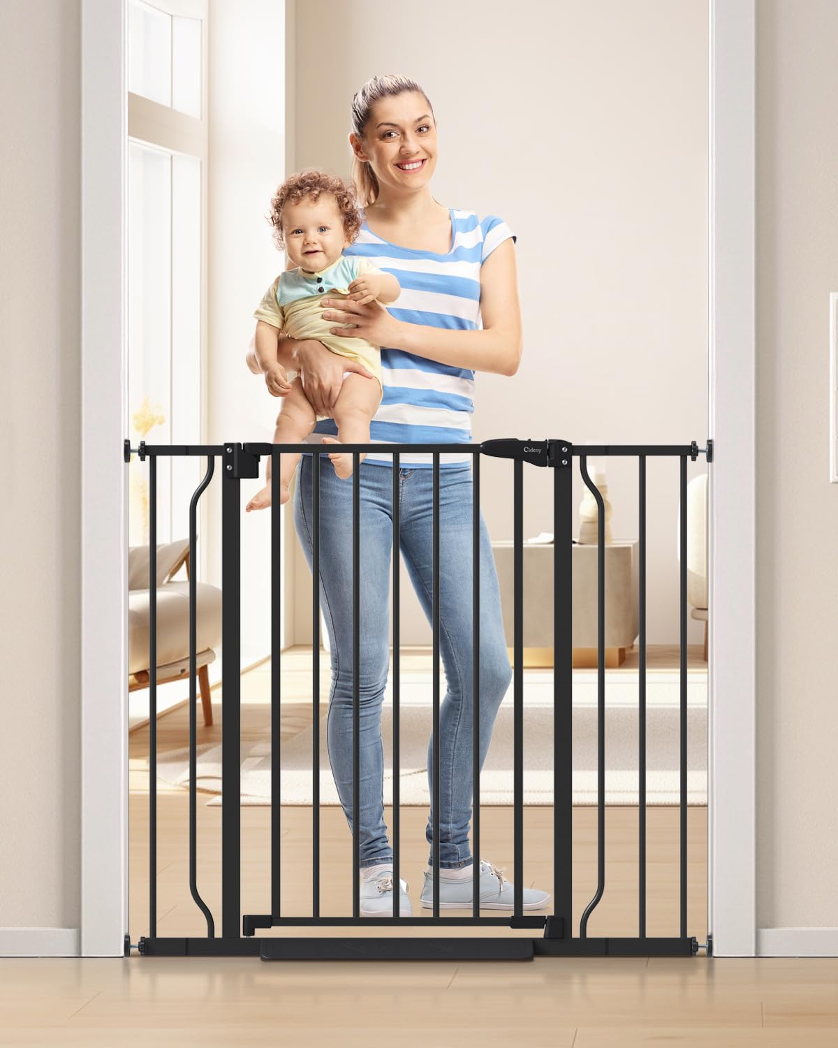 Baby Gate Auto Close, 29"-40" Dog Gate Indoor for Stairs & Doorways