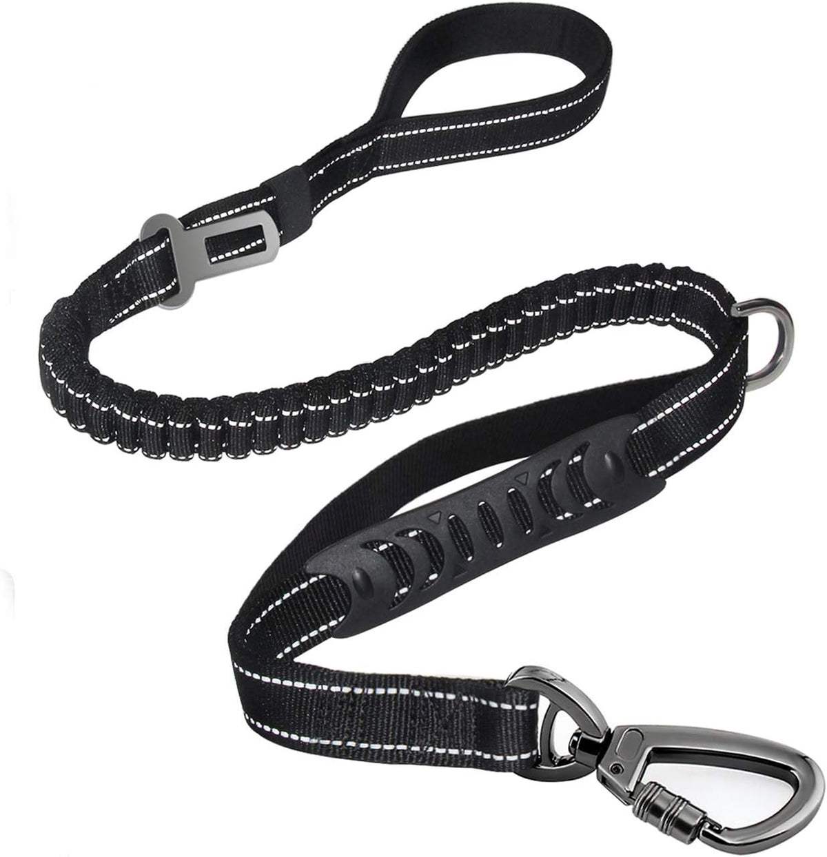 Heavy Duty Bungee Dog Leash with Locking Carabiner for Large Dogs