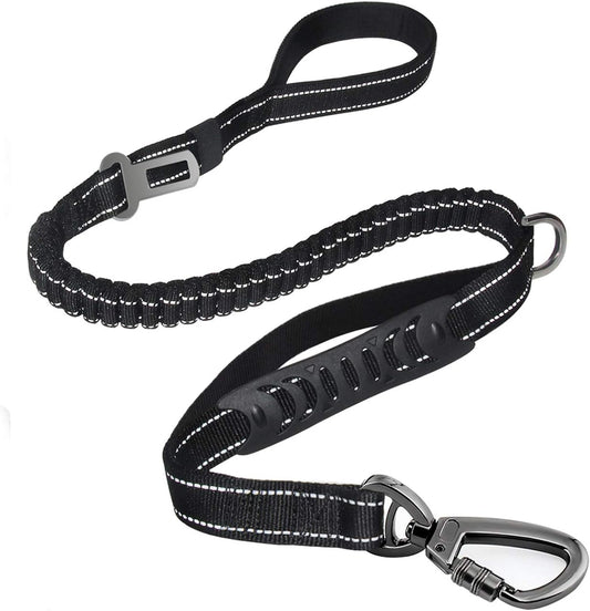 Heavy Duty Bungee Dog Leash with Locking Carabiner for Large Dogs