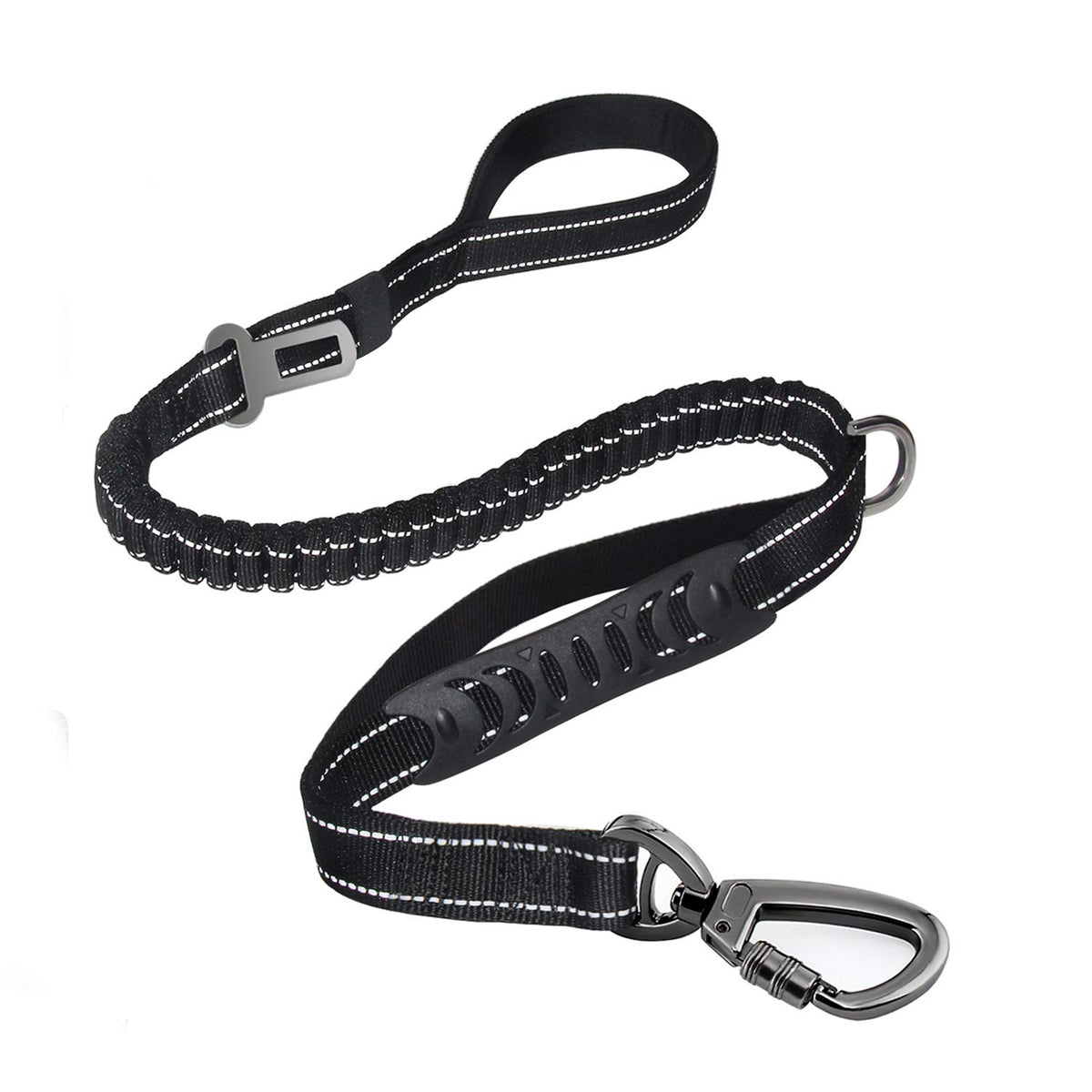 Heavy Duty Bungee Dog Leash with Locking Carabiner for Large Dogs