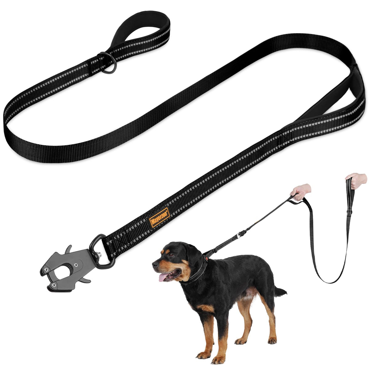 Mayerzon 6FT Tactical Heavy Duty Dog Leash No Pull with 2 Padded Handles