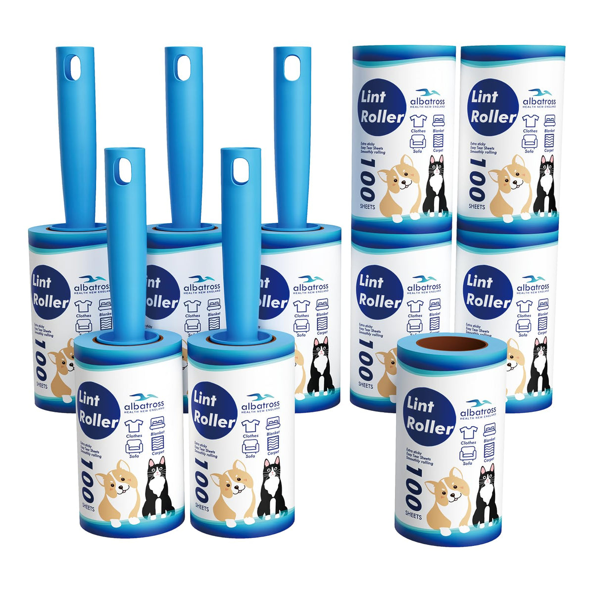 Large Lint Roller for Furniture, 9.45'' Rollers for Floor, 360 Sheets