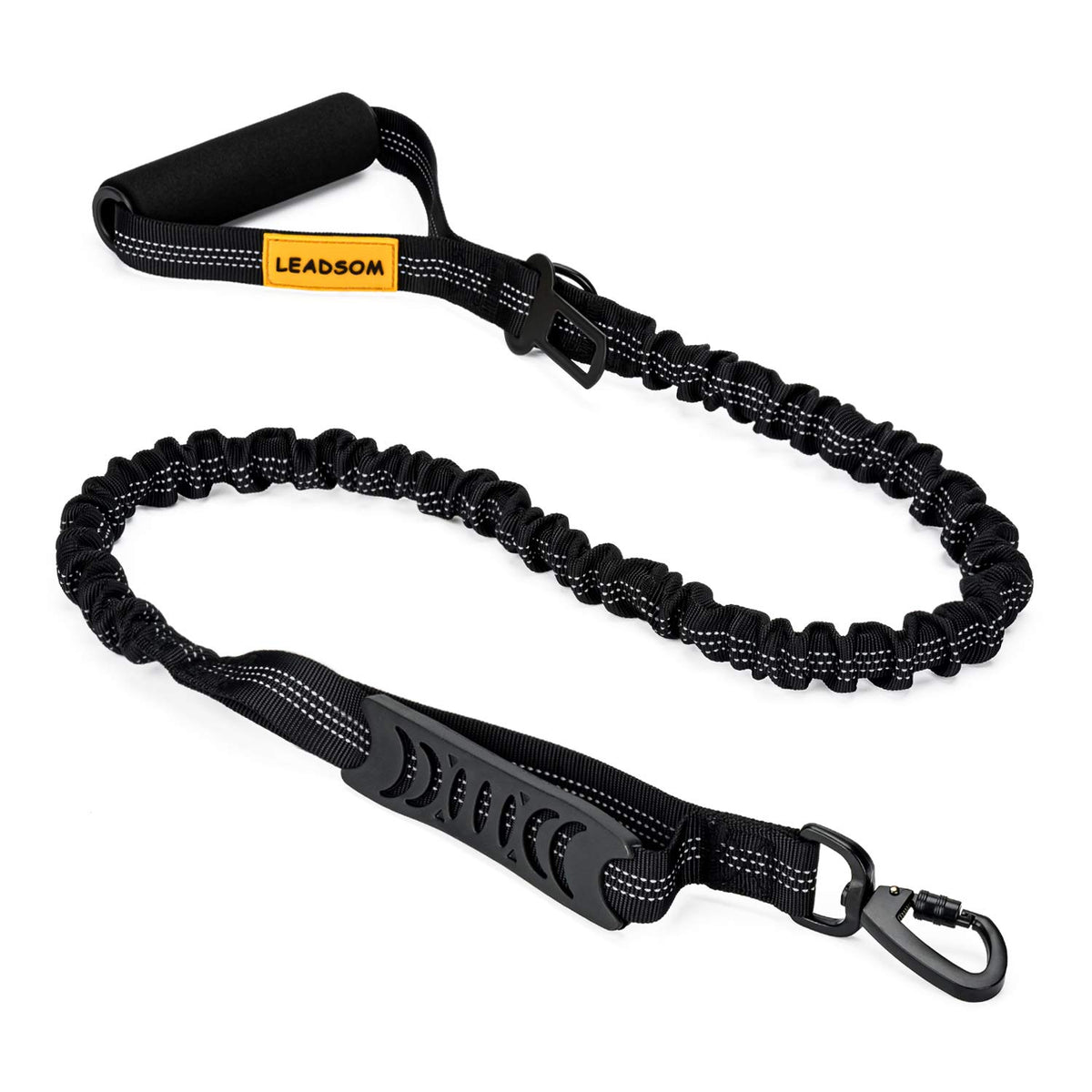 6FT Highly Reflective Heavy Duty Elastic Bungee Medium and Large Dog Leash Shock Absorbing with Comfortable Padded Handle and Traffic Handle Suitable for Training Red