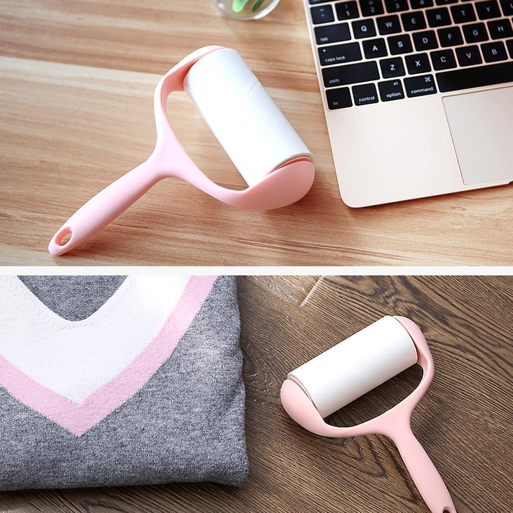 Lint Roller, 10 Refills 600 Sheets Extra Sticky Lint Remover, Pet Hair Remover for Clothes Furniture Car, Fabric Shaver Pilling Remover for Dog Cat, Reusable Sticky Lint Roller for Home Auto