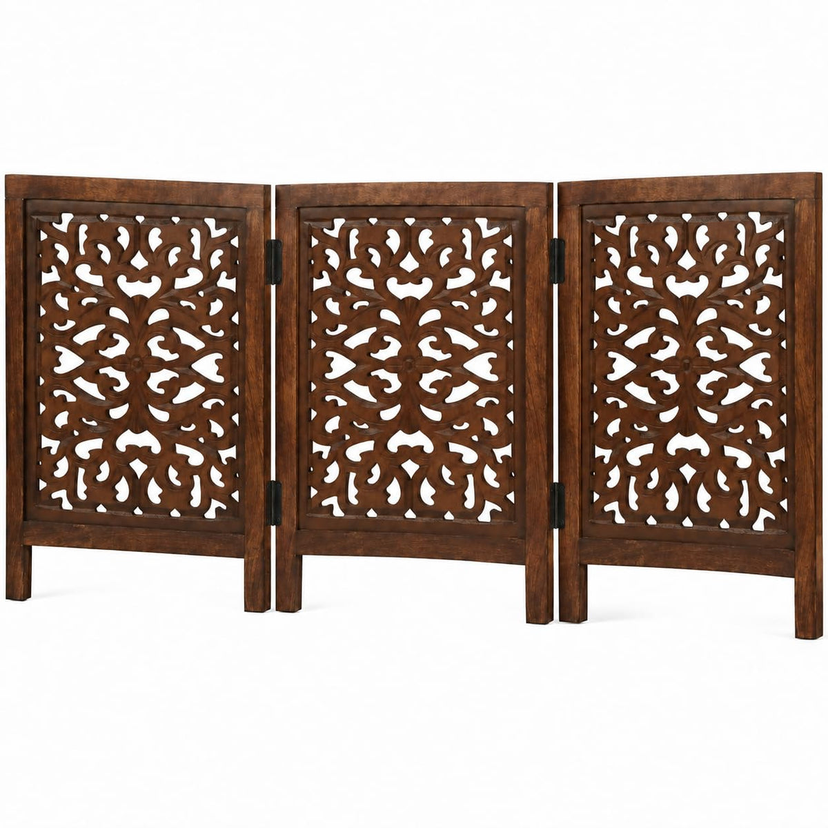 Free Standing Dog gate, Foldable Wooden Pet Gate Indoor 20W x 24H