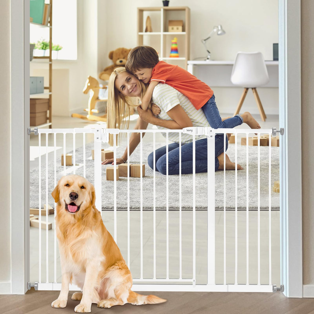 keny 29"-42.5" Baby Gate for Stairs, Auto Close Safety Dog Gate