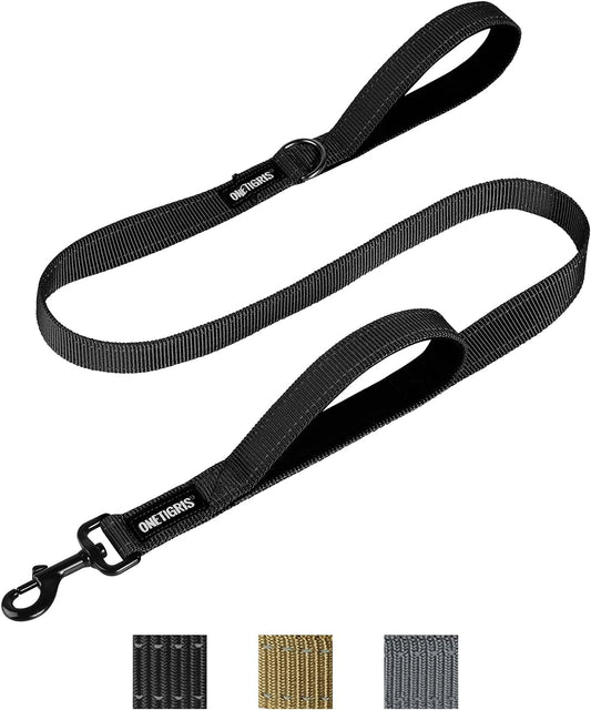 OneTigris No-Pull Dog Leash with Handle for Medium Large Dogs (Black, 4FT)