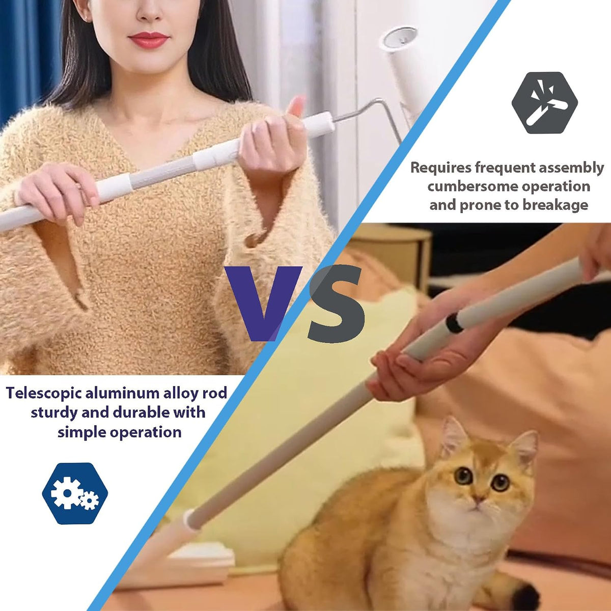 7.9" Large Lint Rollers for Pet Hair,Long Handled Extra Sticky