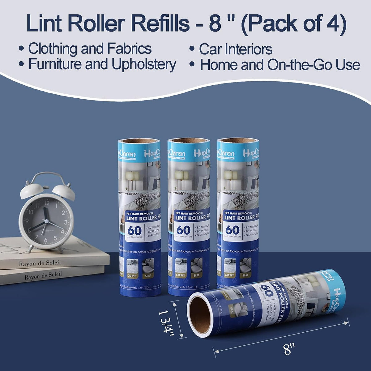 Lint Roller Refills 8", 240 Sheets, for Scotch-Brite, Extra Sticky