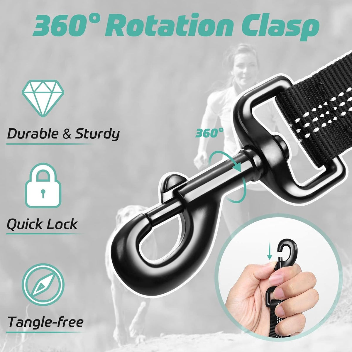 rabbitgoo Tactical Dog Leash, Heavy Duty Training Bungee Lead