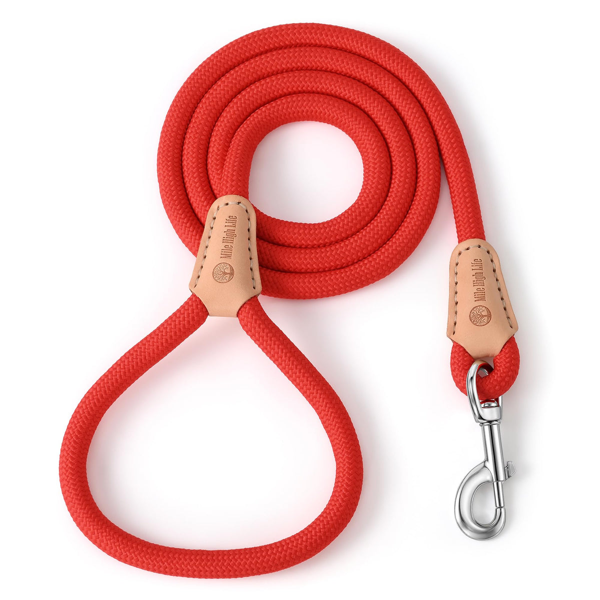 Mile High Life Dog Leash with Genuine Leather-Wrapped Ends, 4/5/6FT