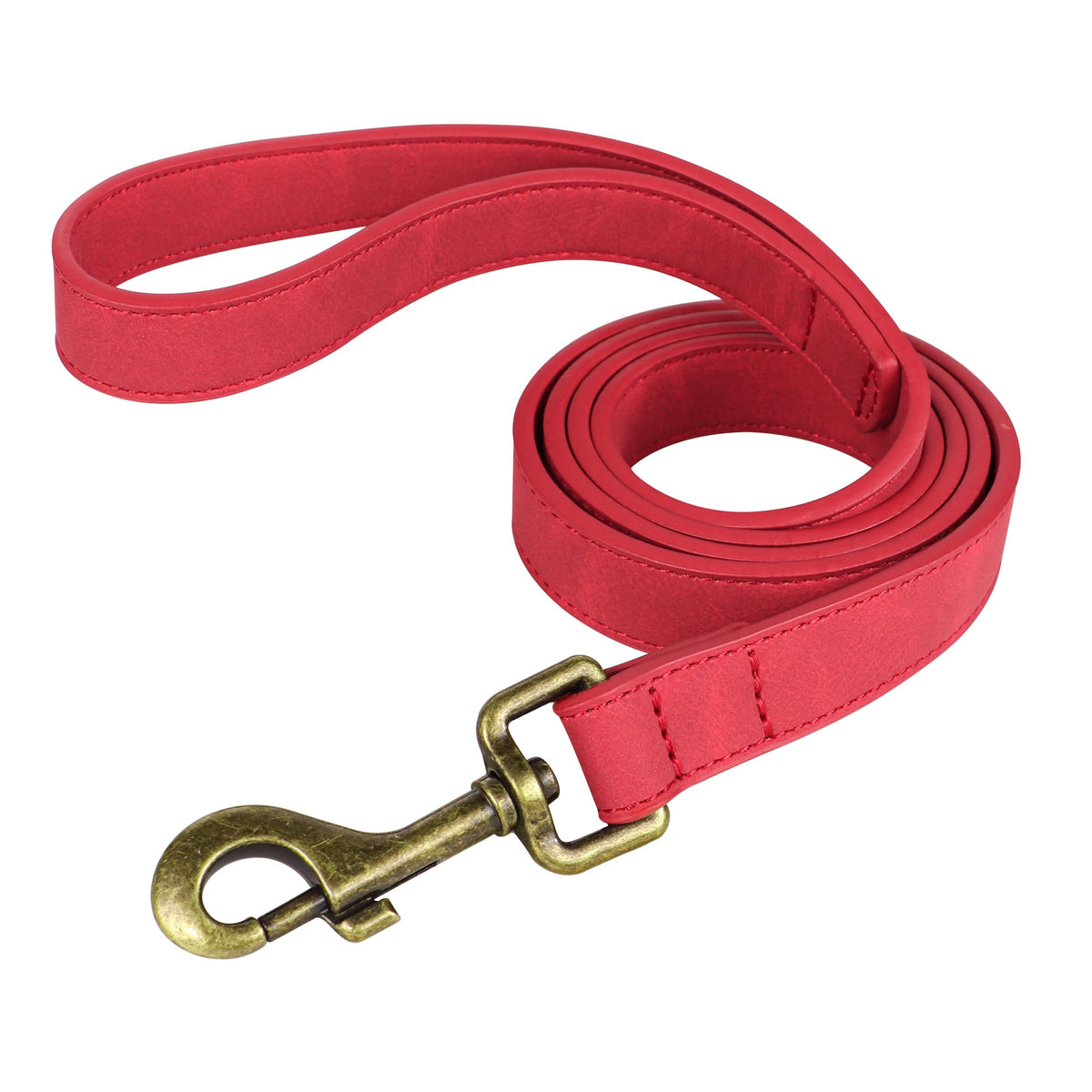 Didog PU Leather Dog Leash for Medium Large Dogs, 3/4in x 5ft, Pink