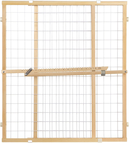 Toddleroo by North States - Extra-Wide Wire Mesh Wooden Baby Gate: Pressure Mounted Baby Gate for Doorways - Adjustable 29.5 to 50 Inches Wide - 31 Inches Tall