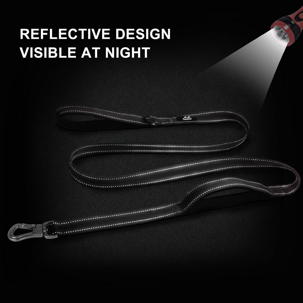 Twoear 6FT 1IN Heavy Duty Dog Leash for Large Dogs with 2 Padded Handles