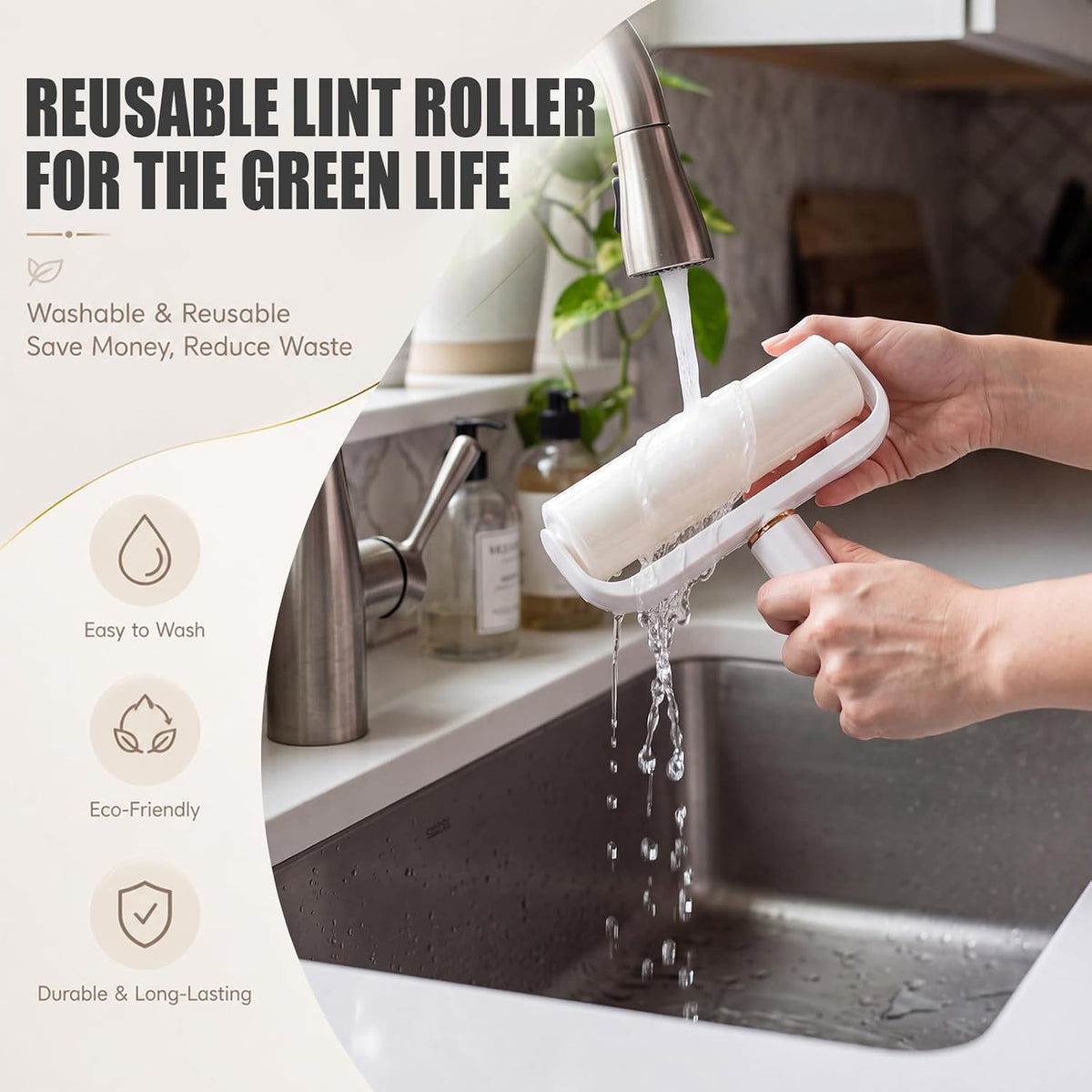 6.3 Inch Reusable Lint Roller, Washable Lint Remover