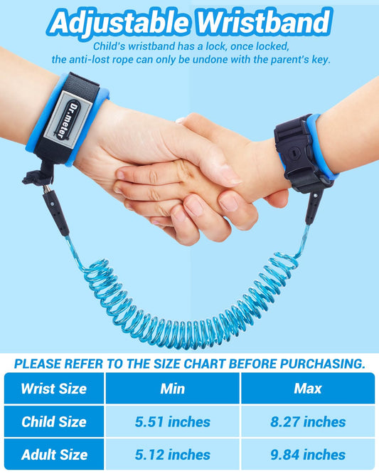 Dr.meter Toddler Leash, 2 Pack Safety Anti Lost Wrist Link with Key Lock
