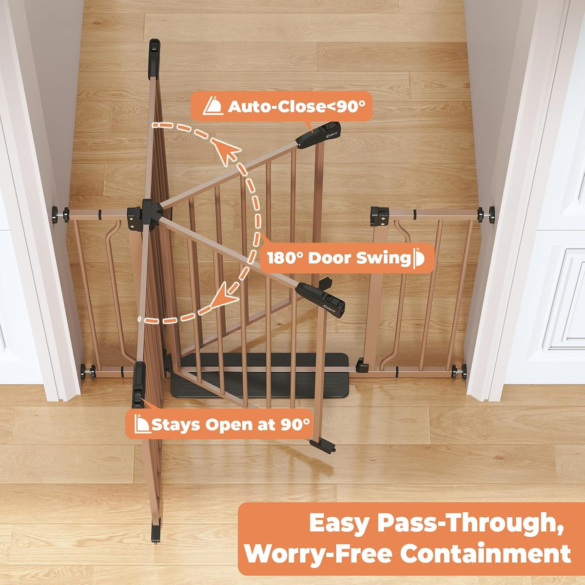 Baby Gate Auto Close, 29"-40" Dog Gate Indoor for Stairs & Doorways