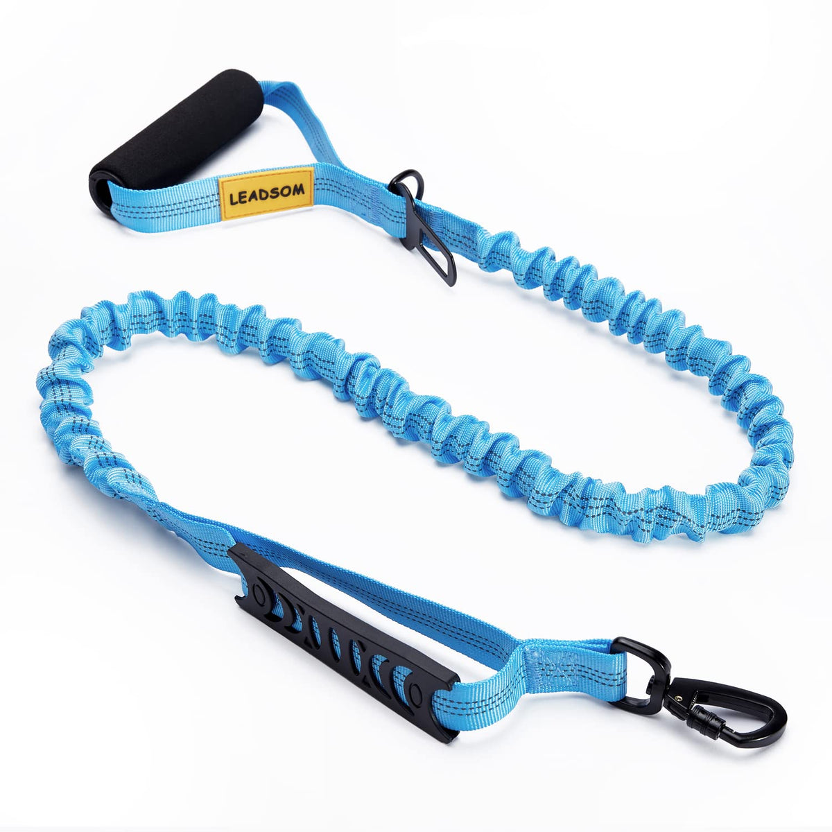 6FT Highly Reflective Heavy Duty Elastic Bungee Medium and Large Dog Leash Shock Absorbing with Comfortable Padded Handle and Traffic Handle Suitable for Training Red