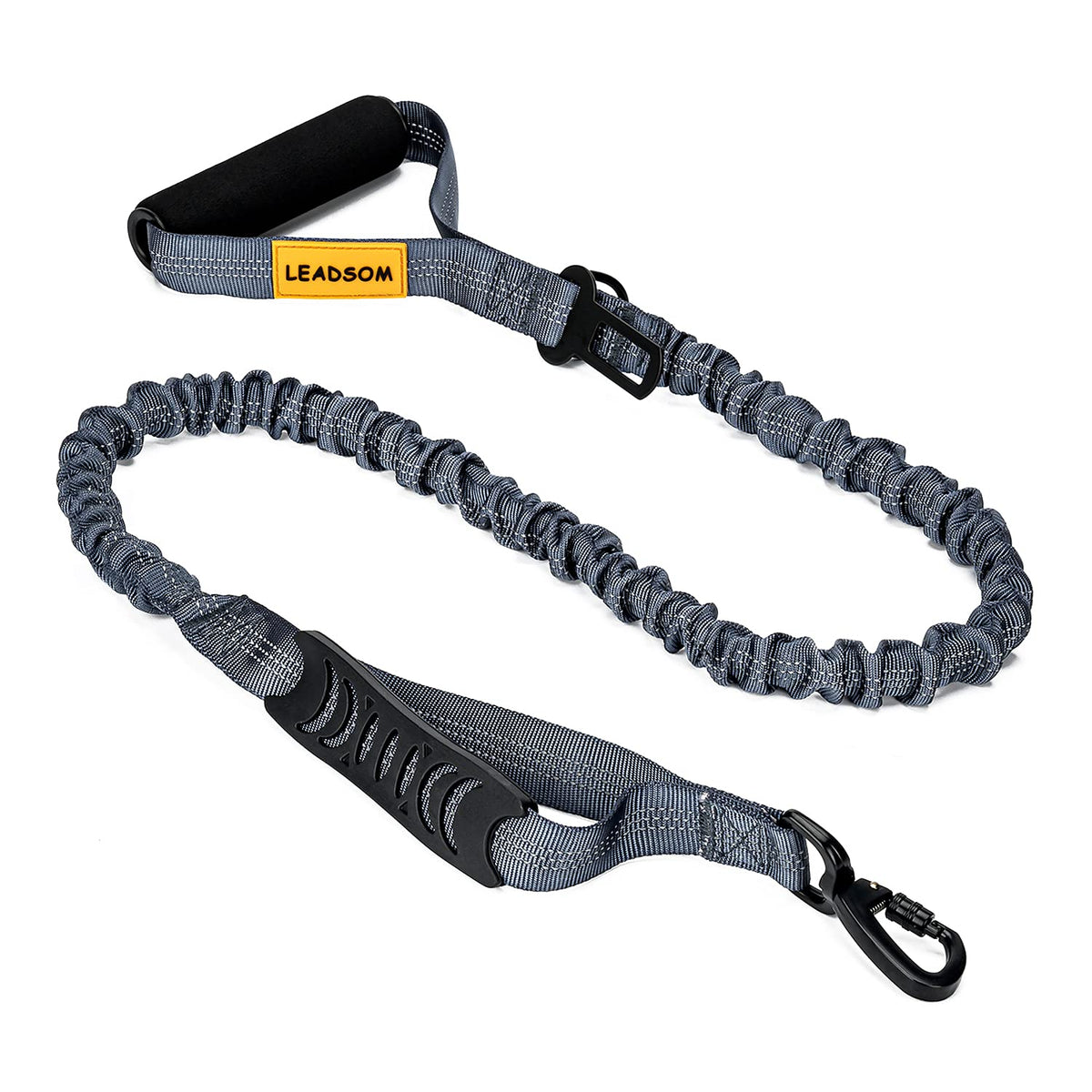 6FT Highly Reflective Heavy Duty Elastic Bungee Medium and Large Dog Leash Shock Absorbing with Comfortable Padded Handle and Traffic Handle Suitable for Training Red