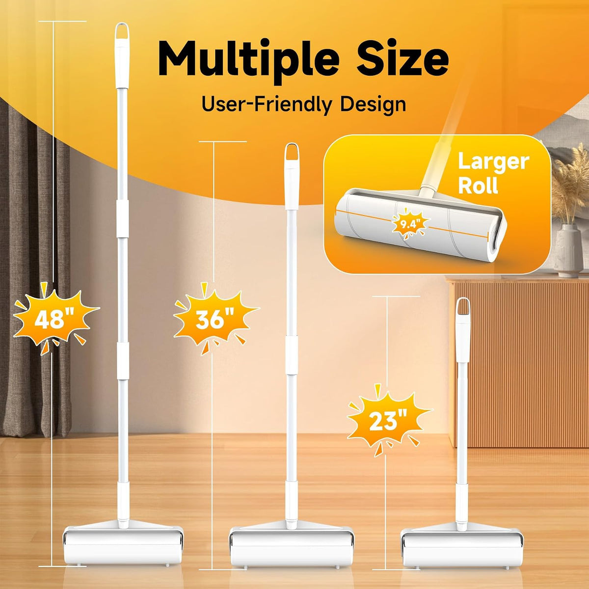 9.45” 400 Sheets Large Lint Roller for Pet Hair