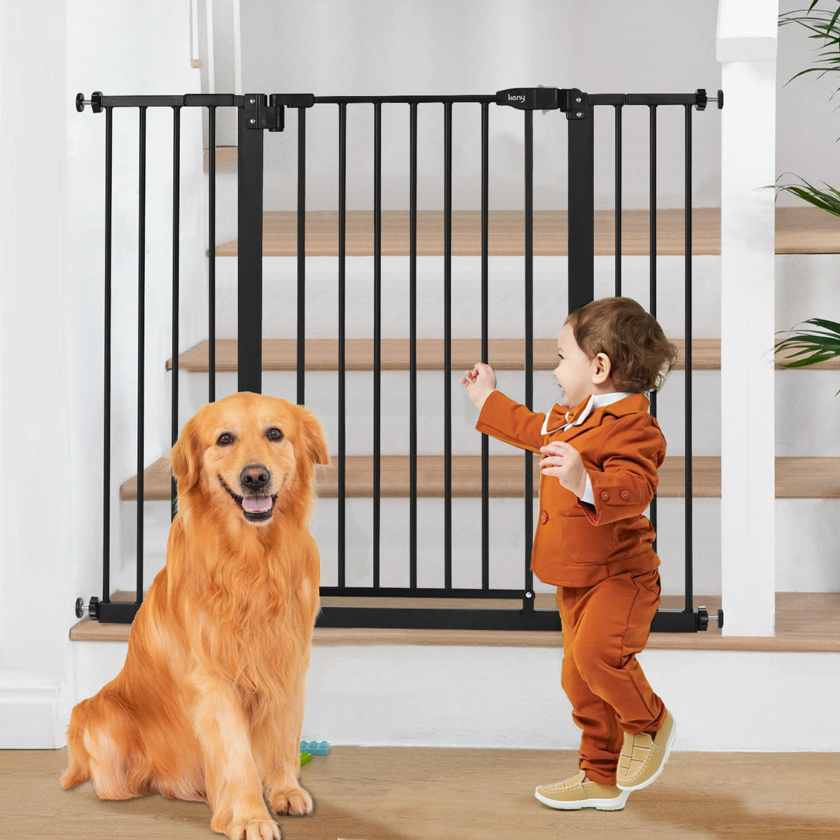 keny 29"-42.5" Baby Gate for Stairs, Auto Close Safety Dog Gate