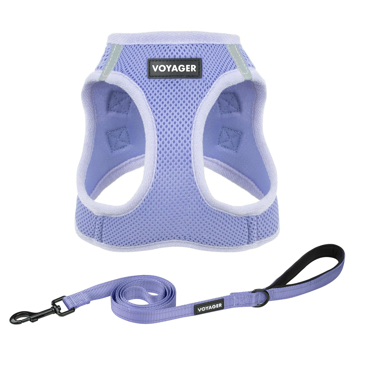 Best Pet Supplies Voyager Step-in Air All Weather Mesh Harness and Reflective Dog 5ft Leash Combo with Neoprene Handle, for Small, Medium and Large Breed Puppies - Baby Blue, XX-Small