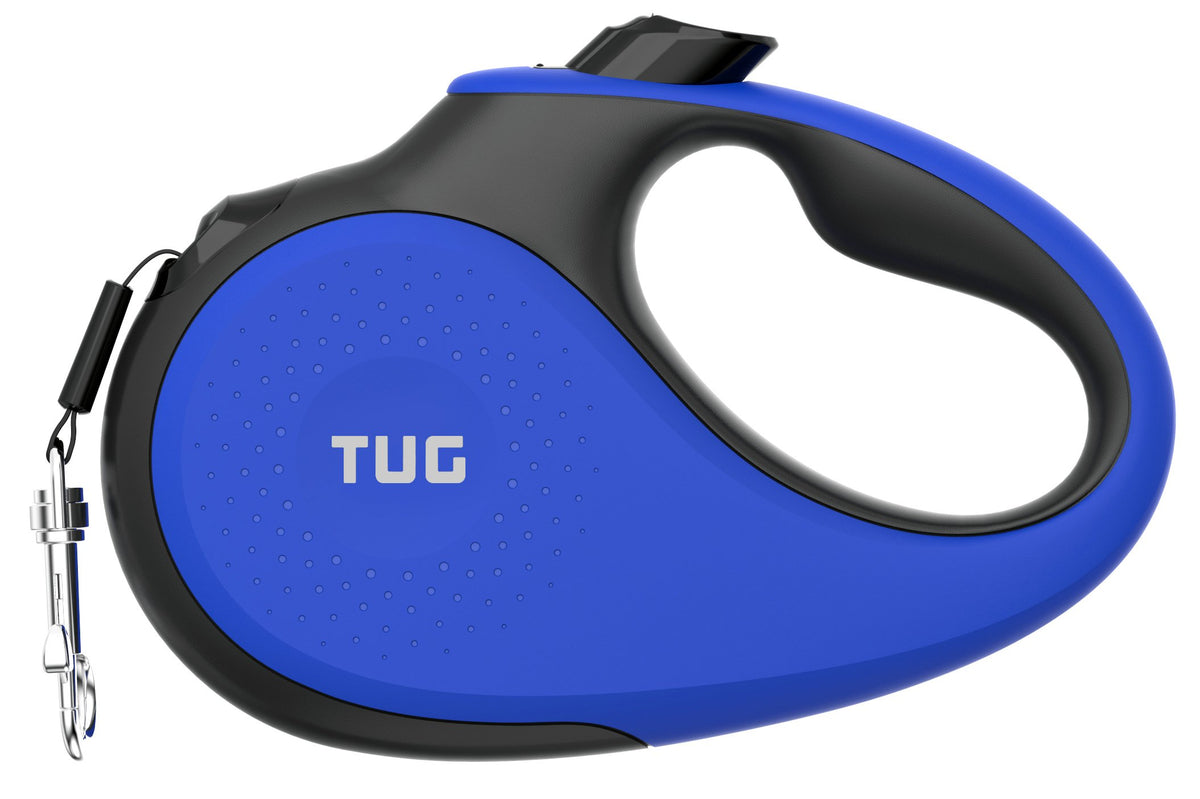 TUG Original Retractable Dog Leash, Anti-Slip, 16’ Tape (Large, Black/Grey)