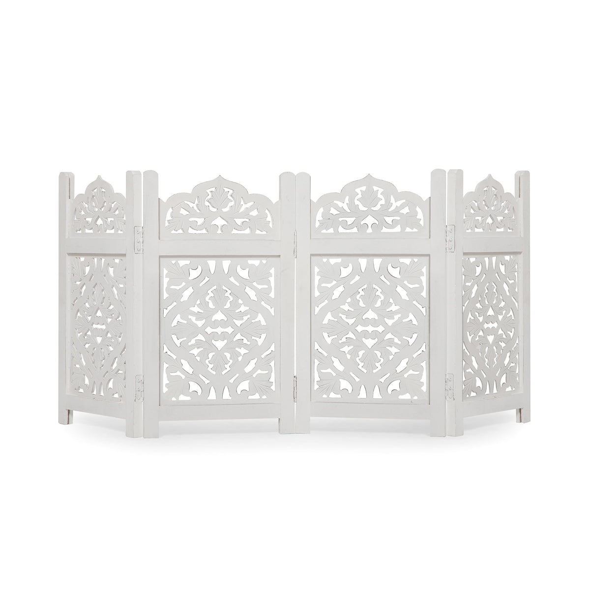 Homebia Wooden Pet Gate – Foldable 4 Panel Dog Barrier, Antique Burnt