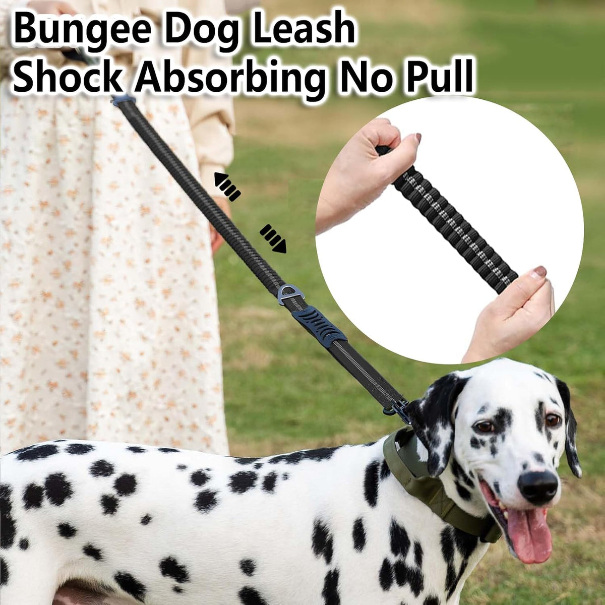 Heavy Duty Tactical Bungee Dog Leash for Large Dogs that Pull