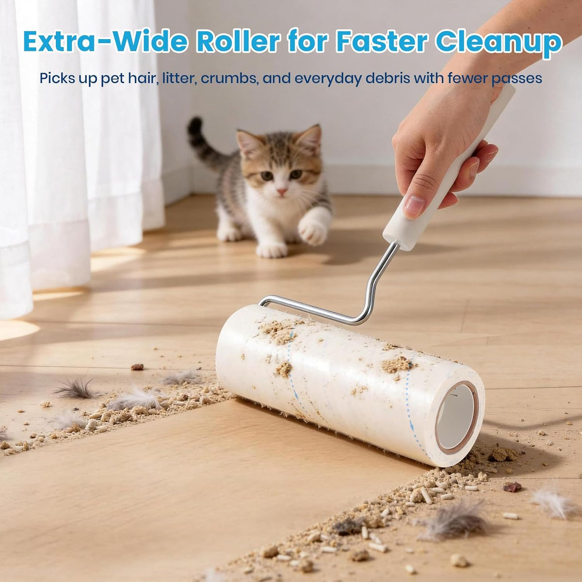 Extra Sticky Large Surface Lint Roller for Pet Hair, 500 Sheets