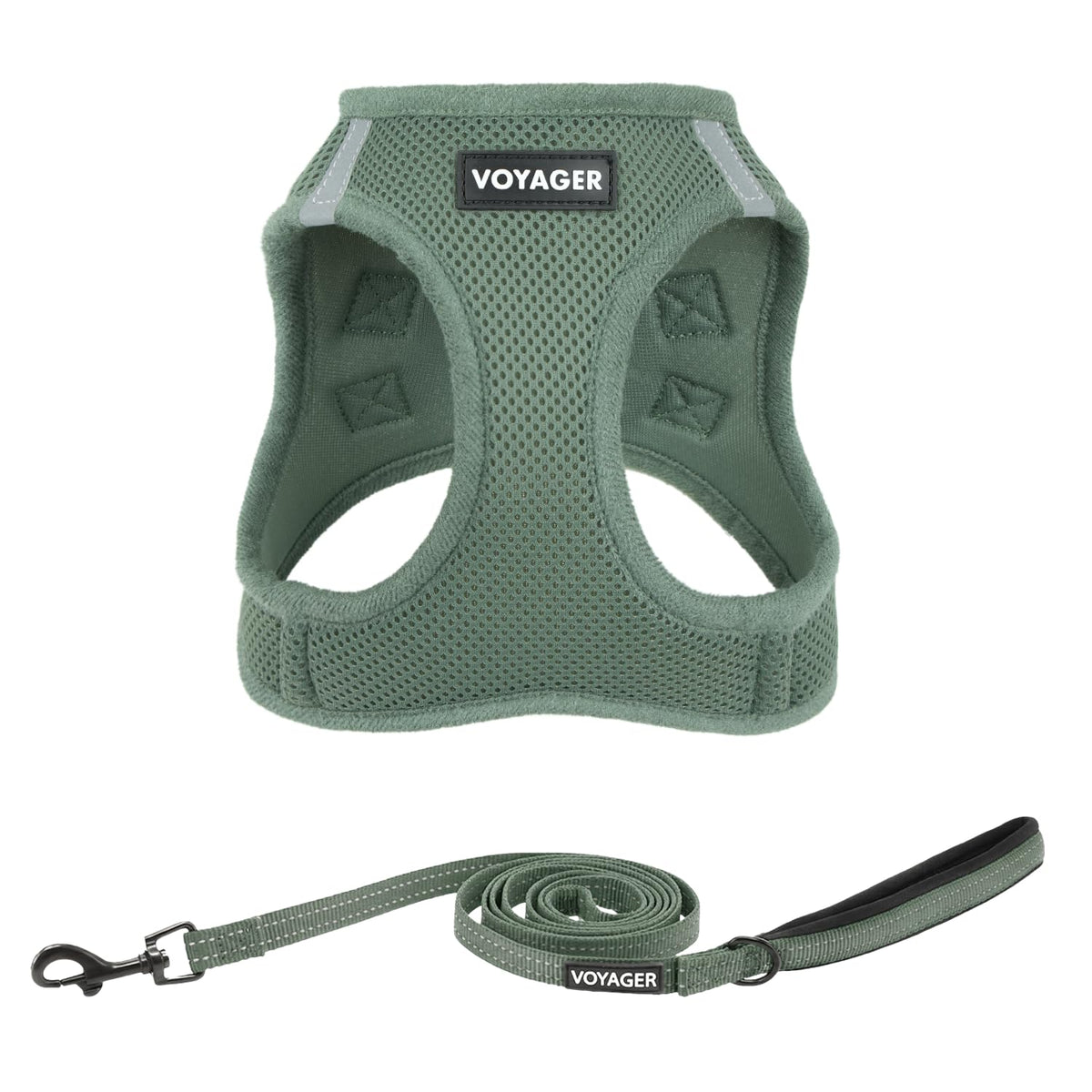Best Pet Supplies Voyager Step-in Air All Weather Mesh Harness and Reflective Dog 5ft Leash Combo with Neoprene Handle, for Small, Medium and Large Breed Puppies - Baby Blue, XX-Small
