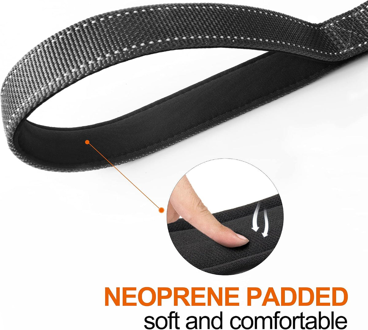 Twoear 6FT 1IN Heavy Duty Dog Leash for Large Dogs with 2 Padded Handles