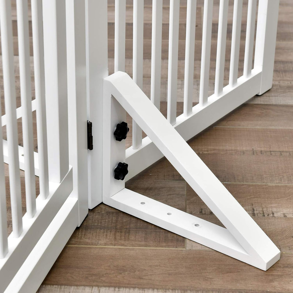 WELLAND Triangle Support Feet Set of 2 for 360 Degree Configurable Gate Collection, Solid Pine Wood, Easy to Install, 2 Pairs of Safety Fence Feet for Freestanding Pet Gates, White (Only Feet)