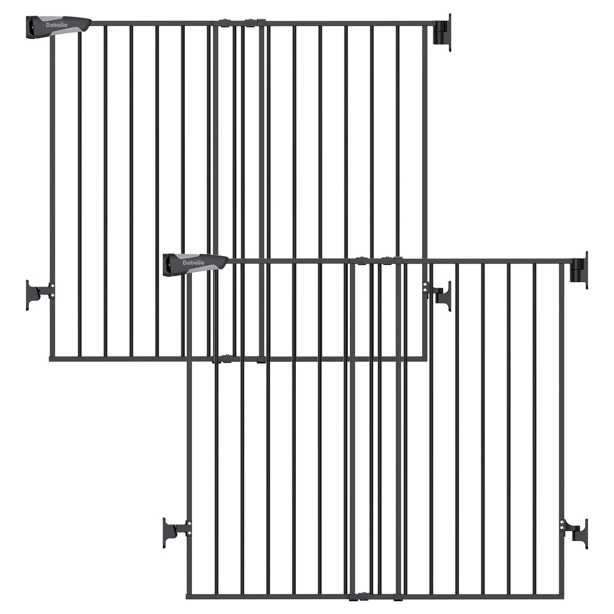 Babelio 34" Extra Tall No Bottom Bar Baby Gate, 26-43", Brown Wood Pattern