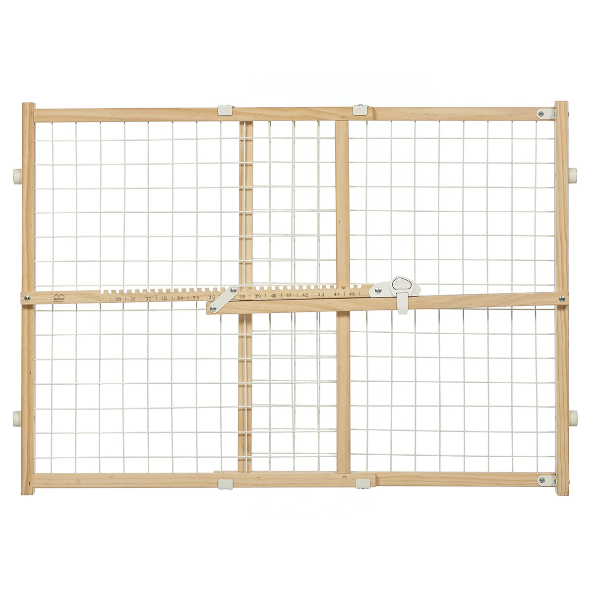 MidWest Homes for Pets Wire Mesh Pet Safety Gate, Dog Gate Expands From 29 - 50 Inches Wide, 44 Inches Tall, Wood, Powder Coated Wire