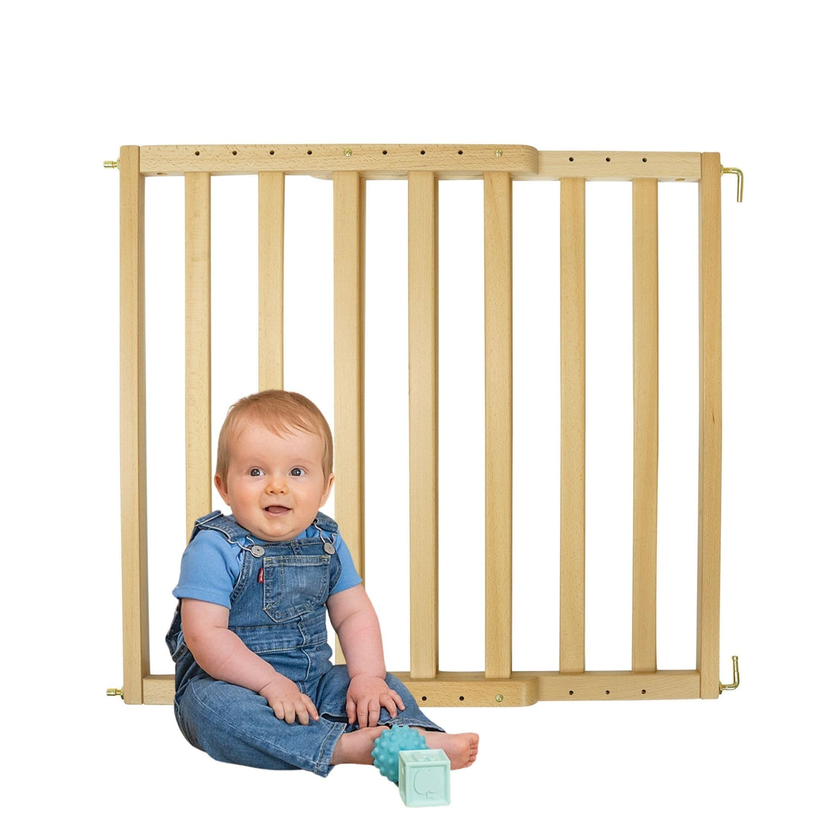 Toddleroo LuxeCraft Wood Baby Gate; 25.25"-39.25" Wide, 30" Tall, Natural