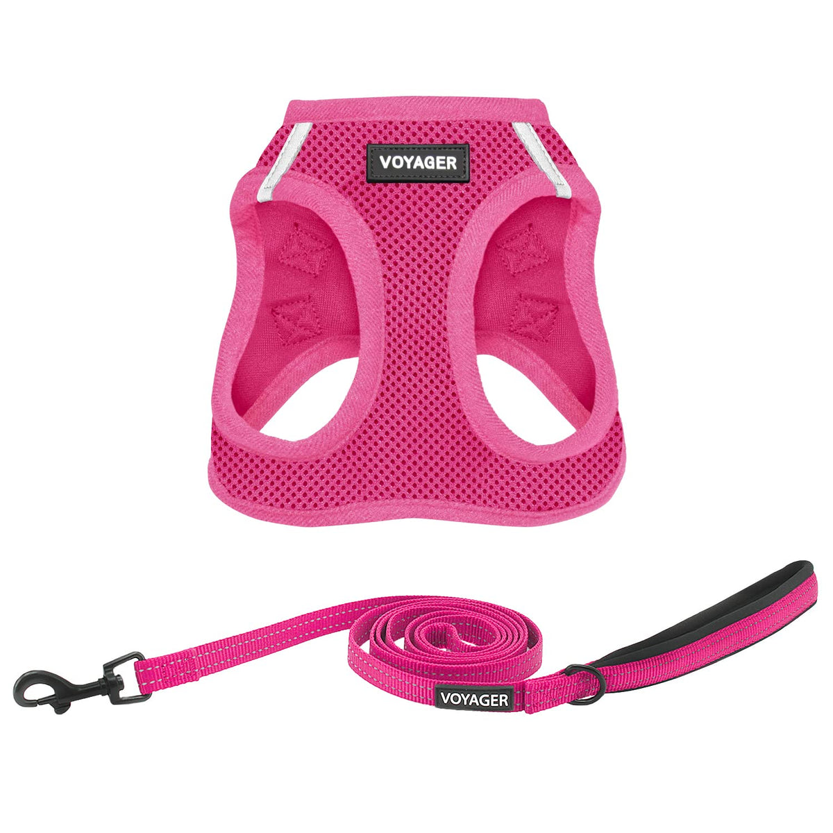 Best Pet Supplies Voyager Step-in Air All Weather Mesh Harness and Reflective Dog 5ft Leash Combo with Neoprene Handle, for Small, Medium and Large Breed Puppies - Baby Blue, XX-Small