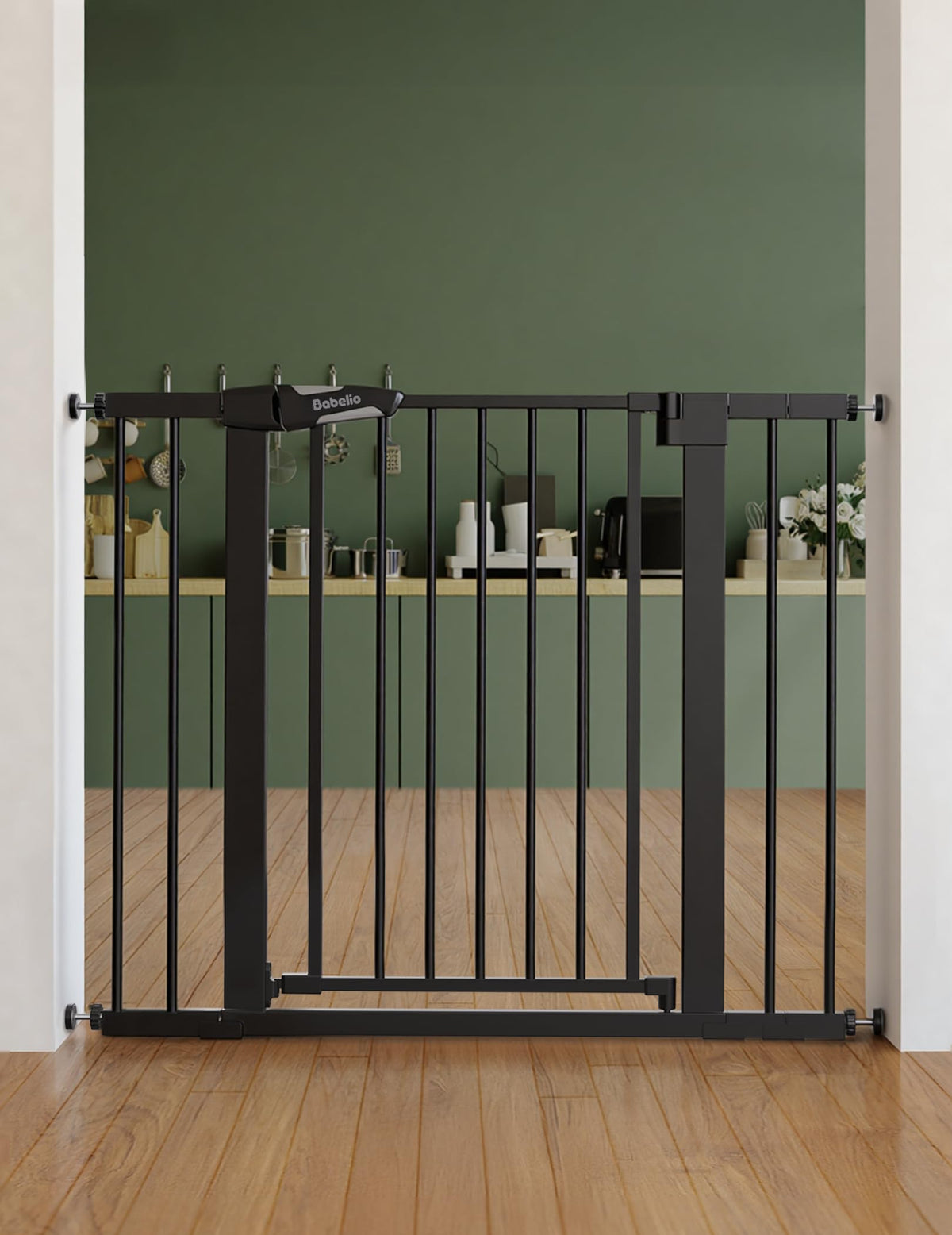 Babelio Baby Gate for Stairs No Drilling, 29-48 in PressGuard Dog Gate