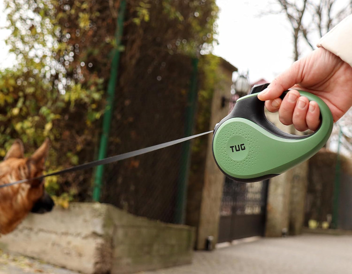 TUG Original Retractable Dog Leash, 16 ft (Large, Green)