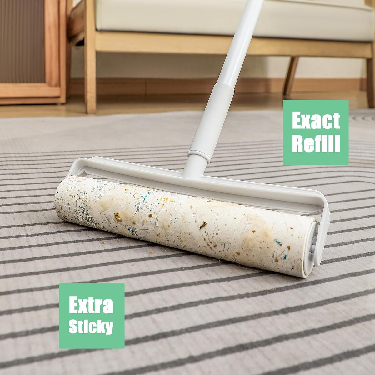 9.5 inch Lint Roller Refills Only, Fit for 9.4/9.45/9.5 inch Large Lint Rollers for Floor Carpet Couch, Extra Sticky Pet Hair Lint Roller Refill 5 Pack, Total 300 Sheets (9.5'' Wide)
