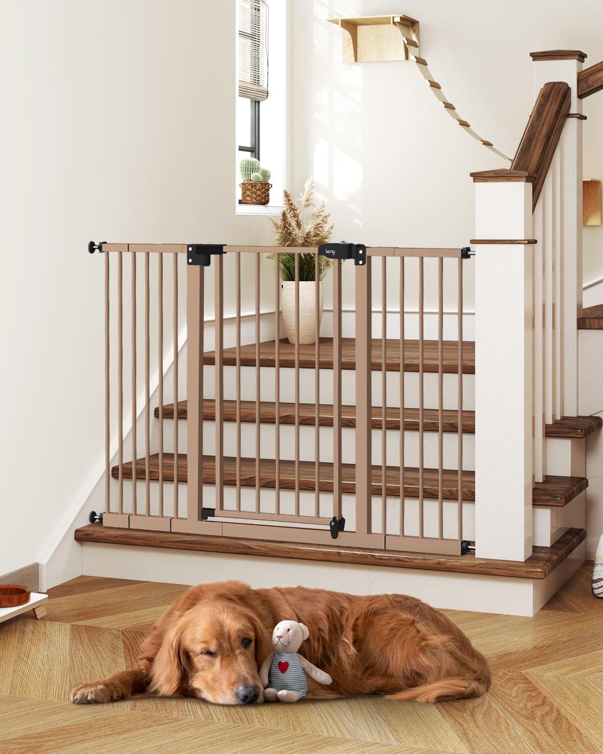 keny 29"-42.5" Baby Gate for Stairs, Auto Close Safety Dog Gate