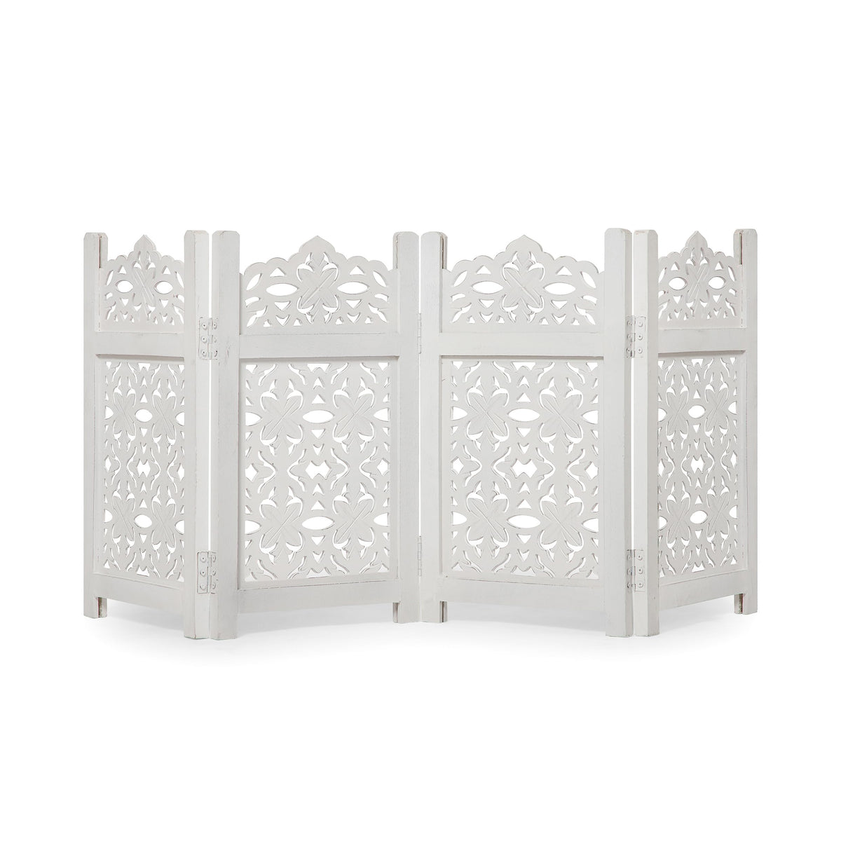 Homebia Wooden Pet Gate – Foldable 4 Panel Dog Barrier, Antique Burnt
