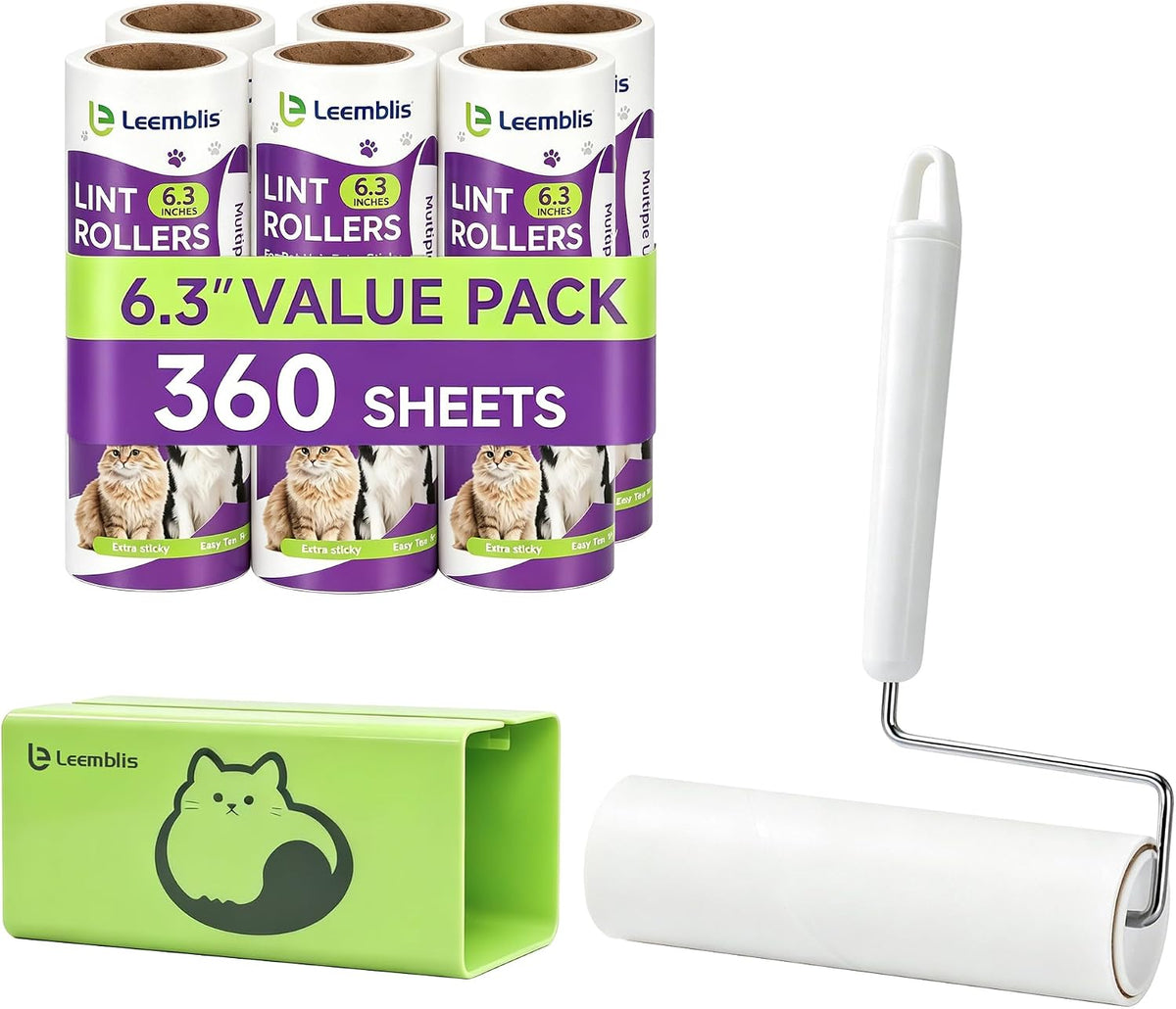 Extra Sticky Lint Roller, 6.3 Inch Wide Heavy Duty Pet Hair Remover