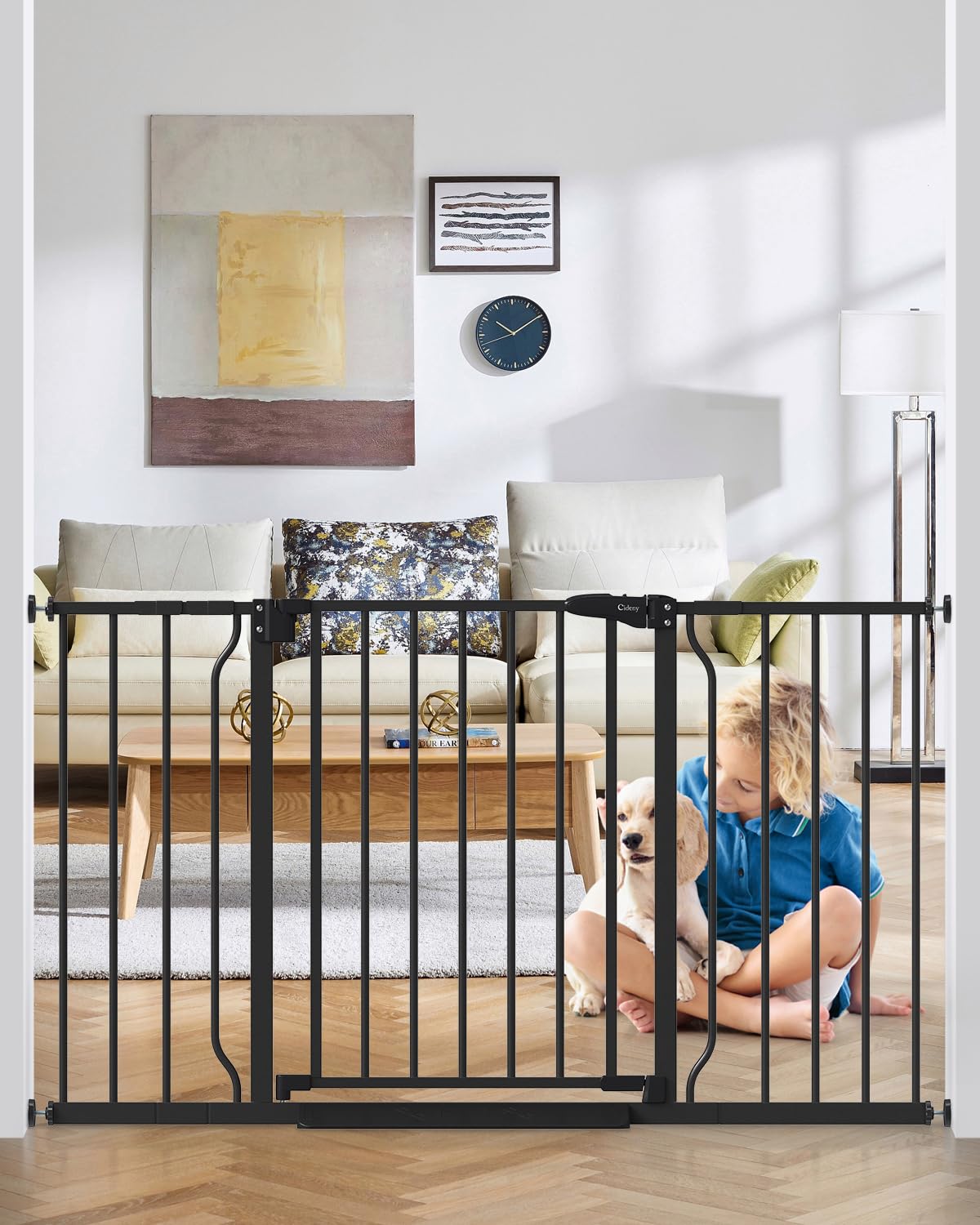 Baby Gate Auto Close, 29"-40" Dog Gate Indoor for Stairs & Doorways