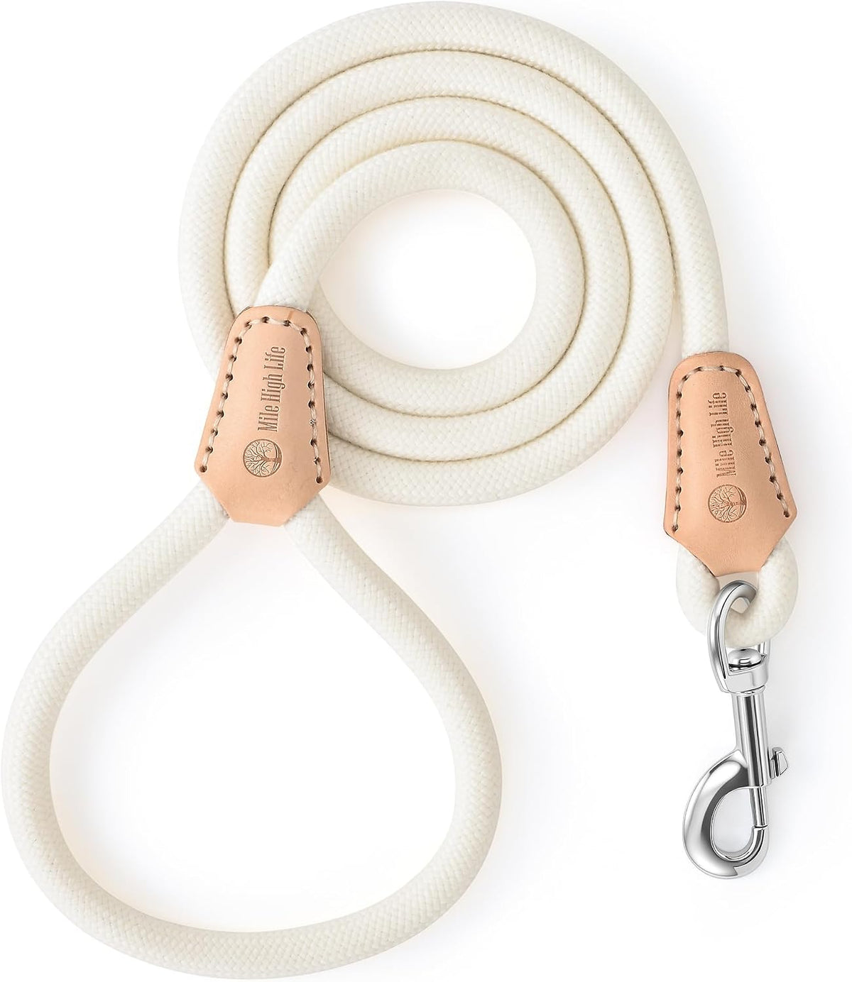 Mile High Life Dog Leash with Genuine Leather-Wrapped Ends, 4/5/6FT